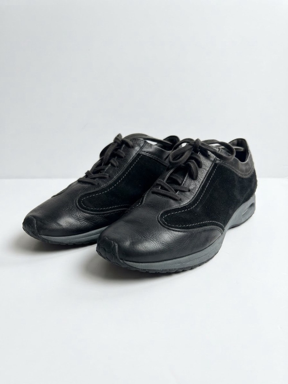 NWOB Rockport DMX Black Leather Suede Walking Shoes Sneakers Size 9.5 M